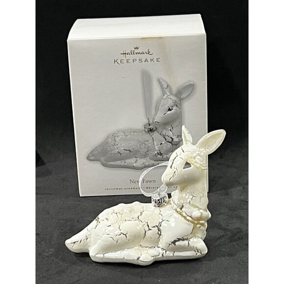 2010 Hallmark Keepsake New Fawn Deer Christmas Tree Glass Ornament HM11 - Picture 5 of 6